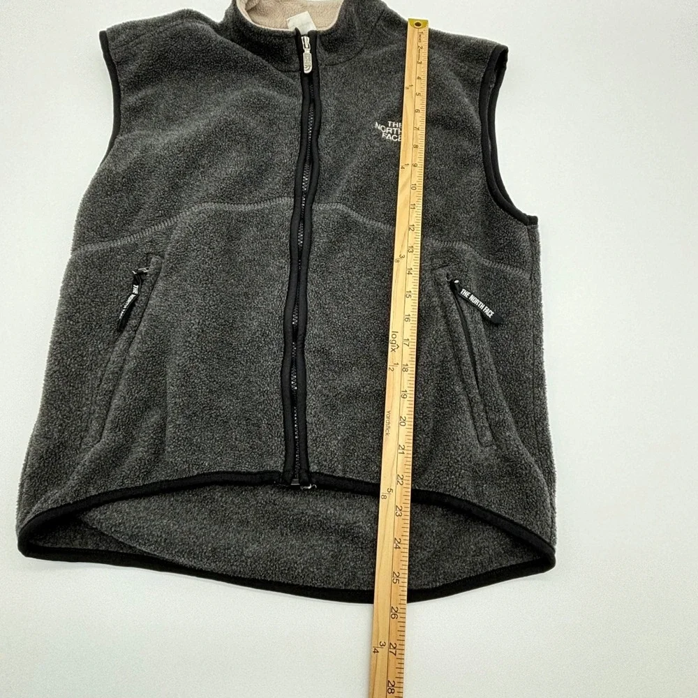 The North Face Fleece Vest Mens Medium Gray Full Zip‎ Sleeveless Jacket